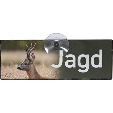 WILDE HILDE Autoschild mit Saugnapf ''Jagd Rehbock''