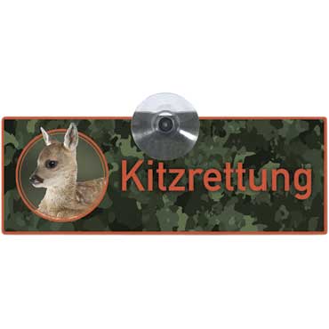 WILDE HILDE Autoschild mit Saugnapf ''Kitzrettung''