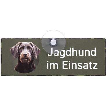 WILDE HILDE Autoschild mit Saugnapf ''Pudelpointer''
