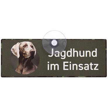 WILDE HILDE Autoschild mit Saugnapf ''Weimaraner''