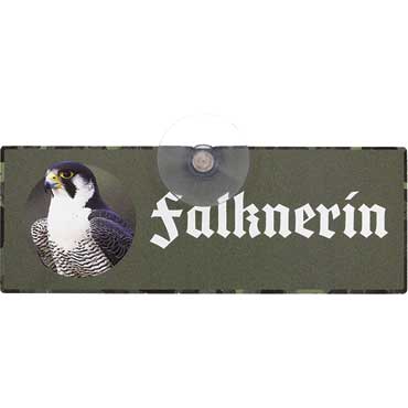 WILDE HILDE Autoschild mit Saugnapf ''Falknerin''