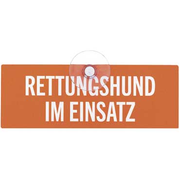 WILDE HILDE Autoschild mit Saugnapf ''Rettungshund im Einsatz''