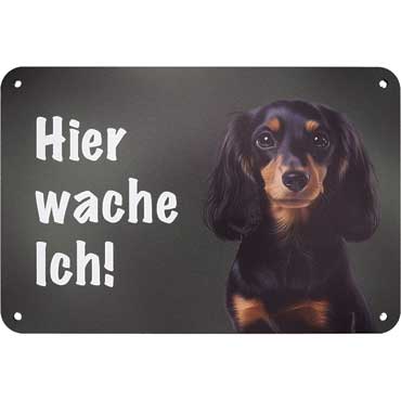 WILDE HILDE Zaunschild ''Dackel Langhaar schwarz''
