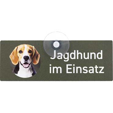 WILDE HILDE Autoschild mit Saugnapf ''Beagle''